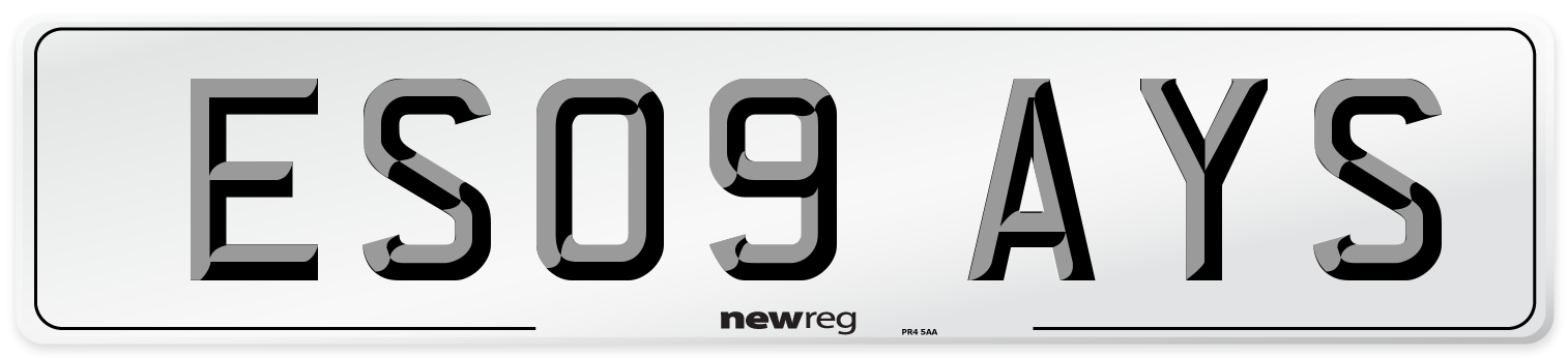 ES09 AYS Number Plate from New Reg